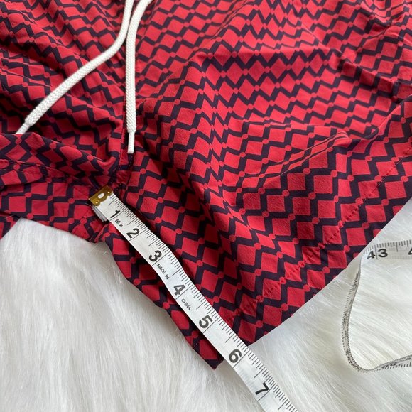 J Crew Swim Trunk 6" inseam Red Navy Print XL Beach Pool Preppy Vacation #AH834 - Picture 5 of 11